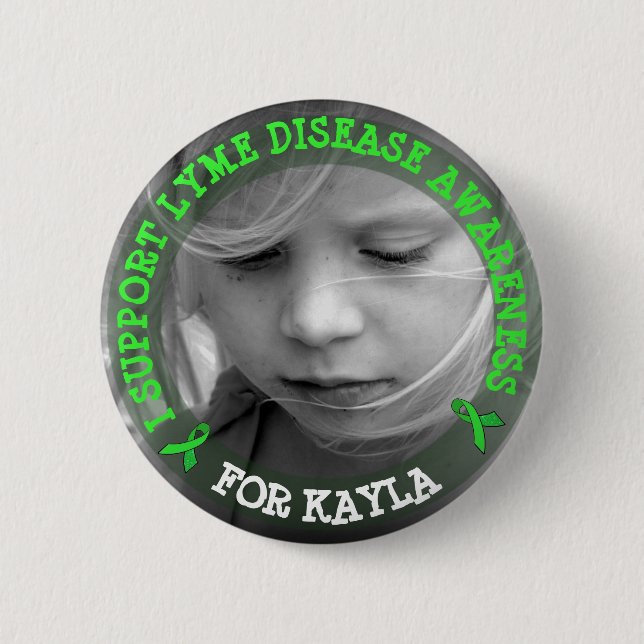 Lyme Disease Awareness Personalized Button (Vorderseite)