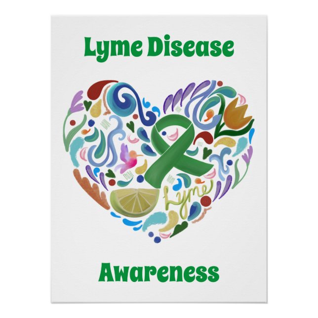 Lyme Disease Awareness Poster Sign Large #lyme (Vorderseite)