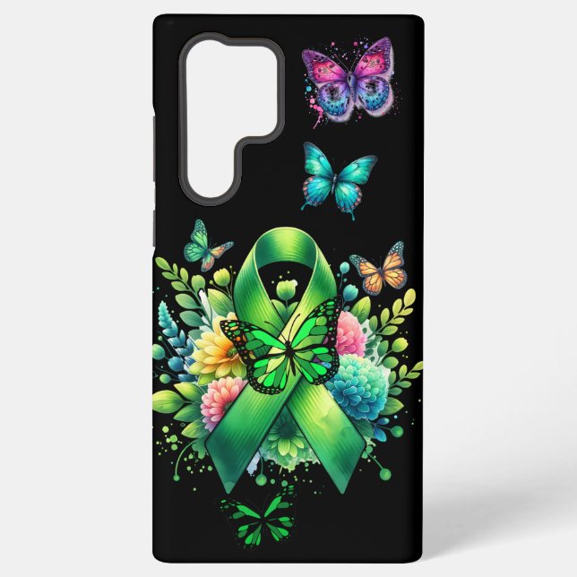 Lyme Disease Awareness Ribbon and Butterflies Samsung Galaxy Hülle (Rückseite)