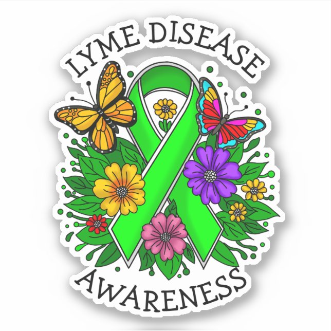 Lyme Disease Awareness Ribbon Aufkleber (Vorderseite)
