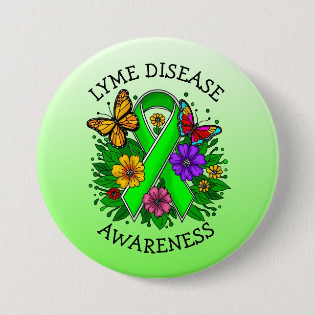Lyme Disease Awareness Ribbon Button (Vorderseite)