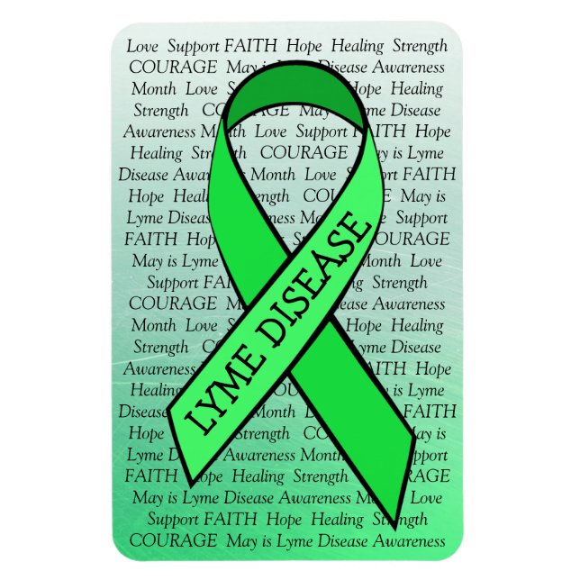 Lyme Disease Awareness Ribbon Green Magnet (Vertikal)