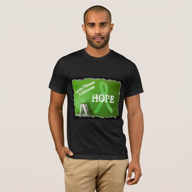 Lyme Disease Awareness Ribbon HOPE Tshirt (Vorne ganz)