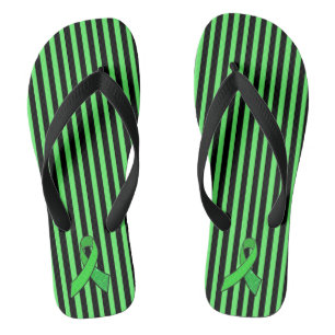 Lyme Disease Awareness Ribbon Streifen Sandalen
