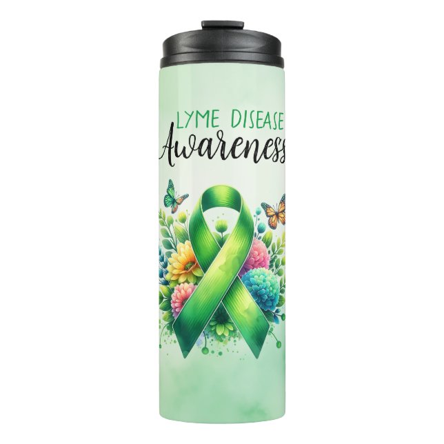 Lyme Disease Awareness Ribbon Thermosbecher (Vorderseite)
