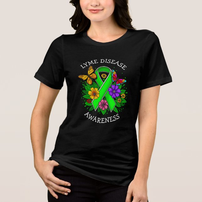 Lyme Disease Awareness Ribbon Tri-Blend Shirt (Vorderseite)