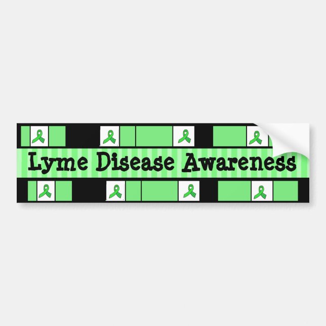 Lyme Disease Awareness Ribbons Autoaufkleber (Vorne)