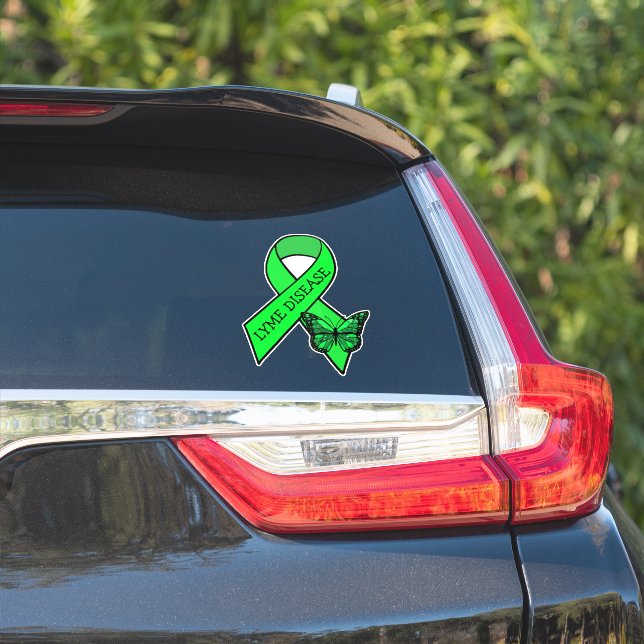 Lyme Disease Awareness Ribbons Butterfly Aufkleber (Auto Seite)