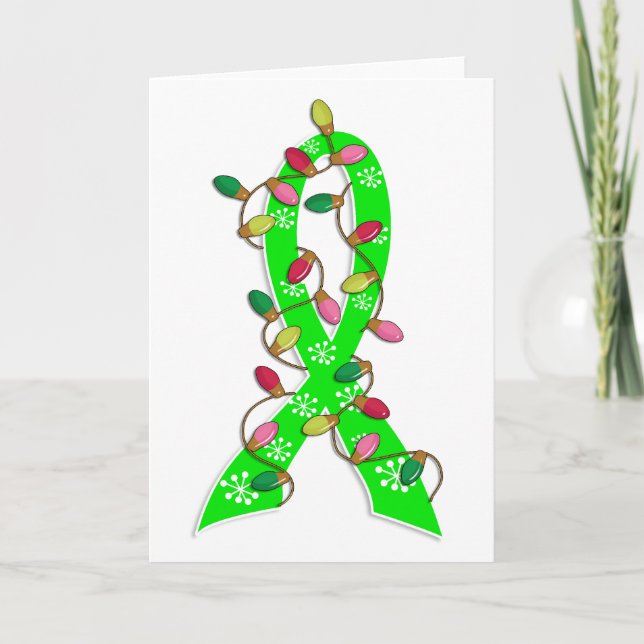 Lyme Disease Christmas Lights Ribbon Feiertagskarte (Vorderseite)