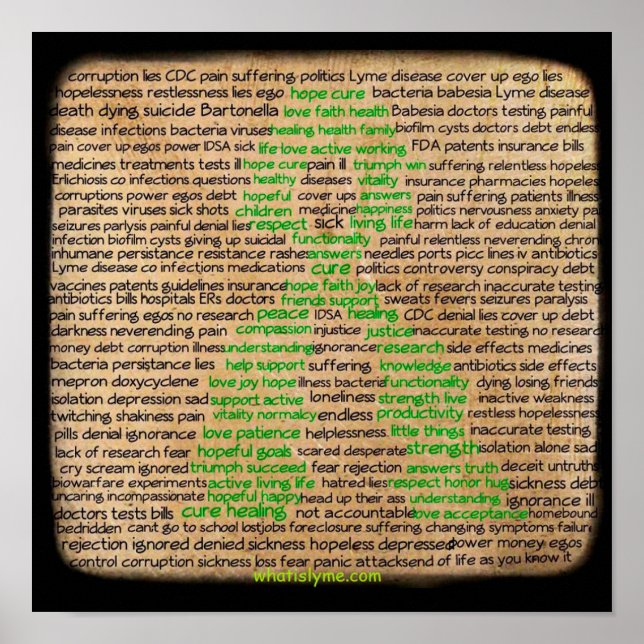 Lyme Disease Gefühls Poster, verleugnet, vernachlä Poster (Vorne)