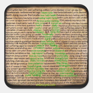 Lyme Disease Gefühls Sensibilisierungskammern Quadratischer Aufkleber