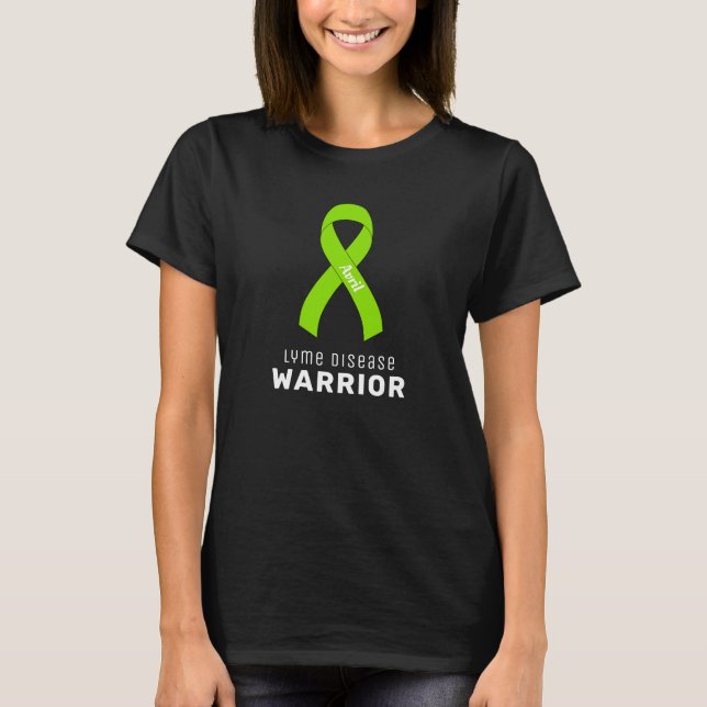 Lyme Disease Ribbon Black T - Shirt (Vorderseite)