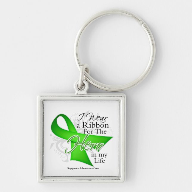 Lyme Disease Ribbon Hero in My Life Schlüsselanhänger (Vorne)