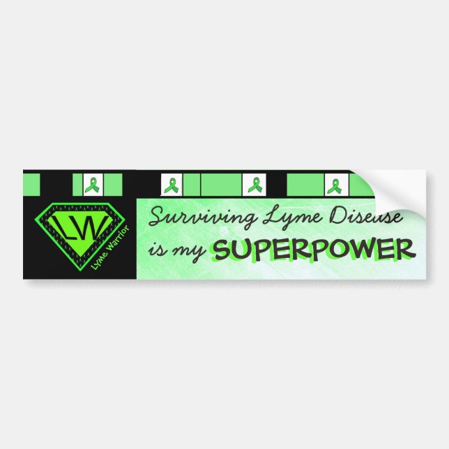 Lyme Disease Warrior Superpower Autoaufkleber (Vorne)