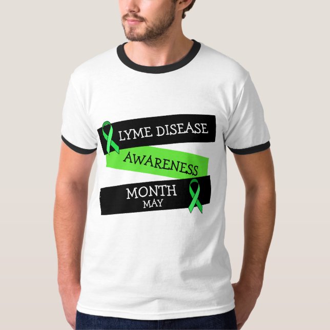 Lyme-Erkrankung Aufklärung Monat Ribbon-Shirt T-Shirt (Vorderseite)