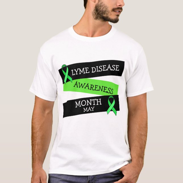 Lyme-Erkrankung Aufklärung Monat Ribbon-Shirt T-Shirt (Vorderseite)