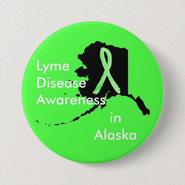 Lyme-Erkrankung Bewusstsein im Alaska-Button Button (Vorderseite)