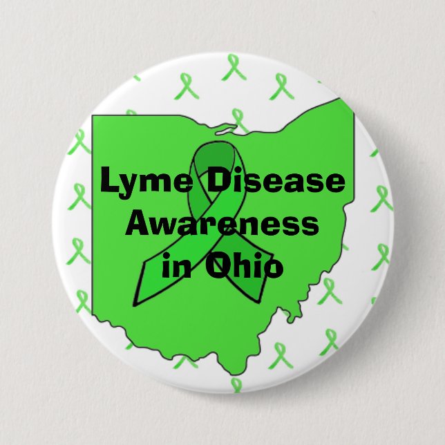 Lyme-Erkrankung Bewusstsein im Ohio-Button Button (Vorderseite)