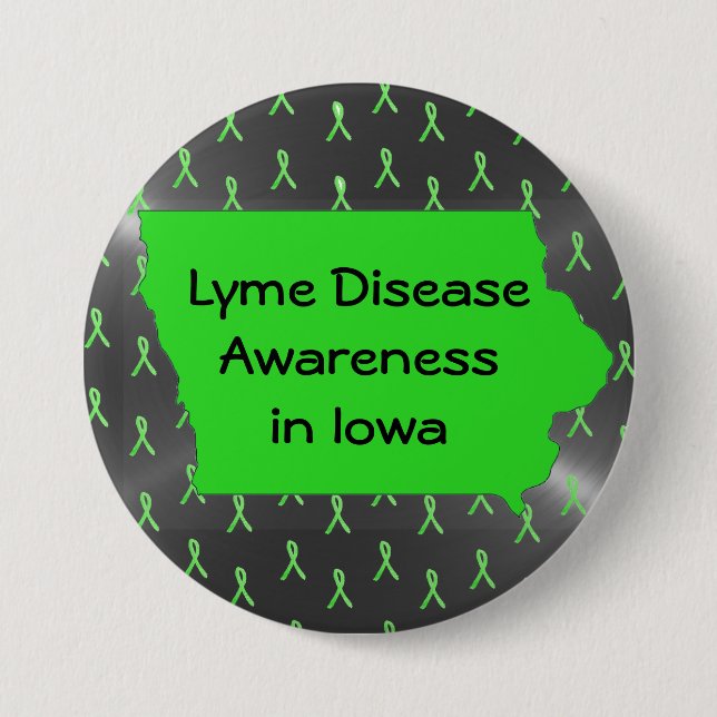 Lyme-Erkrankung Bewusstsein in Iowa-Button Button (Vorderseite)