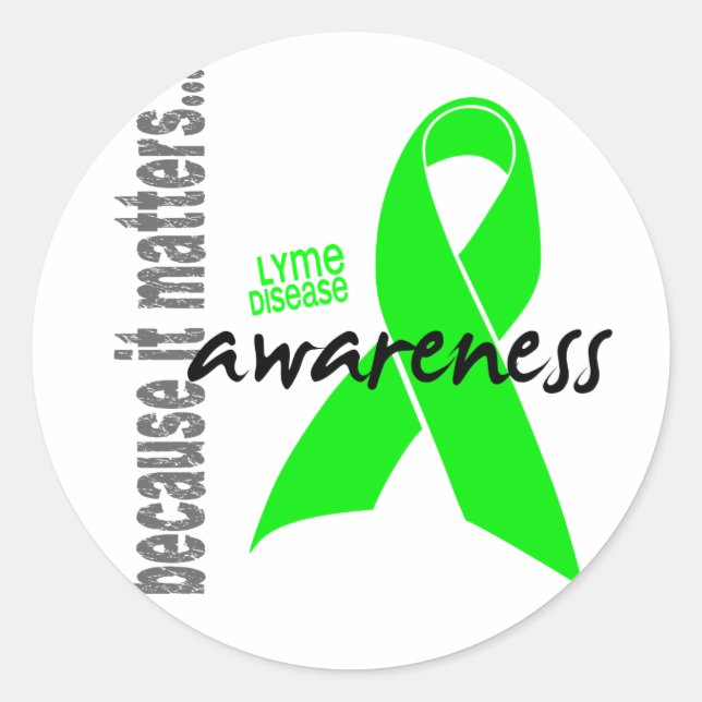Lyme-Erkrankung Bewusstsein Runder Aufkleber (Vorderseite)