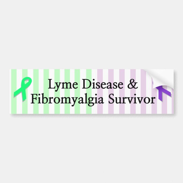 Lyme-Erkrankung & Fibromyalgie Survivor Bumper Sti Autoaufkleber (Vorne)