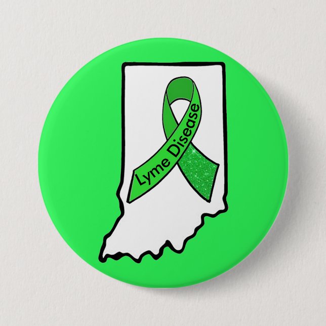Lyme-Erkrankung in Indiana-Knopf Button (Vorderseite)