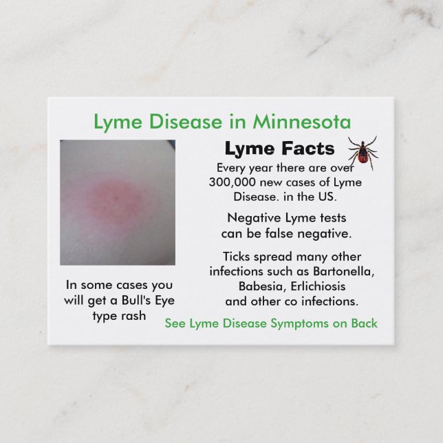 Lyme-Erkrankung in Minnesota-Informationskarten Visitenkarte (Vorderseite)