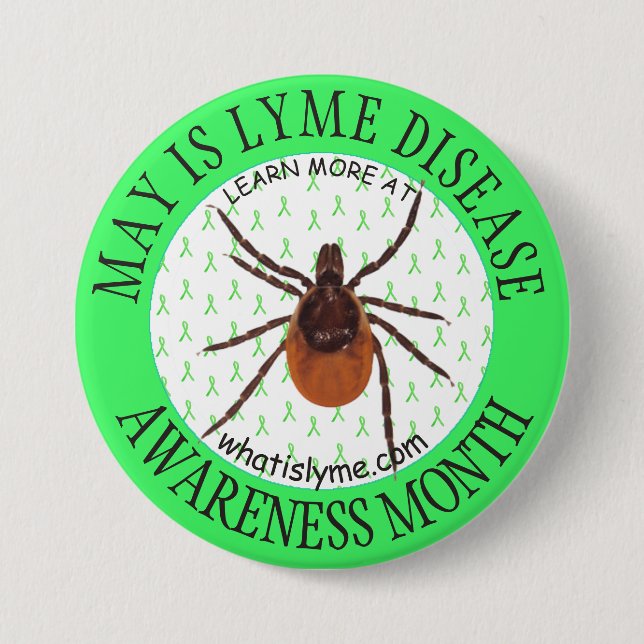 Lyme-Erkrankungsbekanntmachung Monat Hirschkitzel Button (Vorderseite)