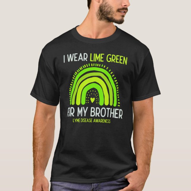Lyme-Krankheit Bewusstsein ich trage Limettengrün  T-Shirt (Vorderseite)