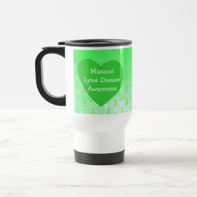 Lyme-Krankheit Bewusstsein im Missouri-Kaffee-Cup Reisebecher (Links)