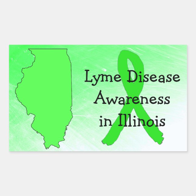 Lyme-Krankheit Bewusstsein in Illinois-Aufklebern Rechteckiger Aufkleber (Vorderseite)