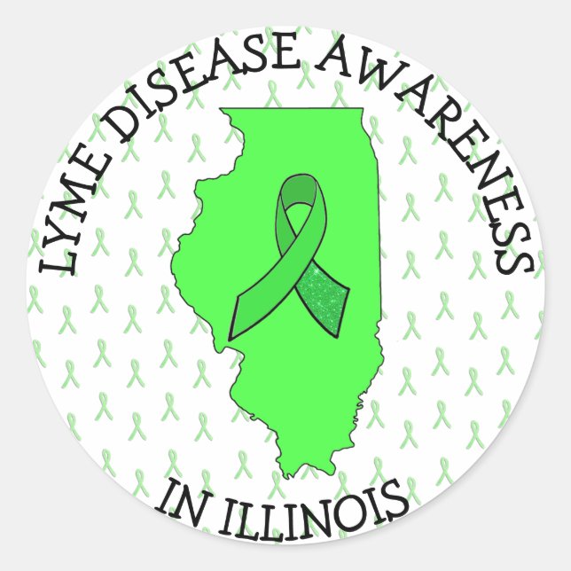 Lyme-Krankheit Bewusstsein in Illinois-Aufklebern Runder Aufkleber (Vorderseite)
