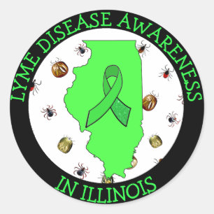 Lyme-Krankheit Bewusstsein in Illinois-Aufklebern Runder Aufkleber