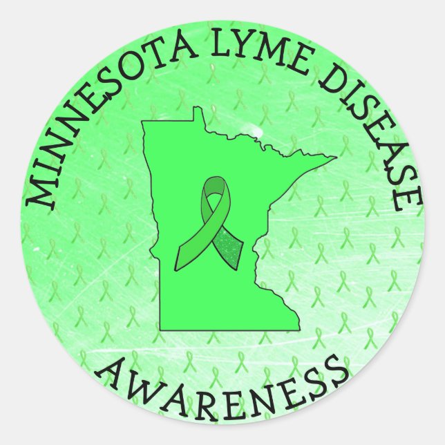 Lyme-Krankheit Bewusstsein in Minnesota-Aufklebern Runder Aufkleber (Vorderseite)