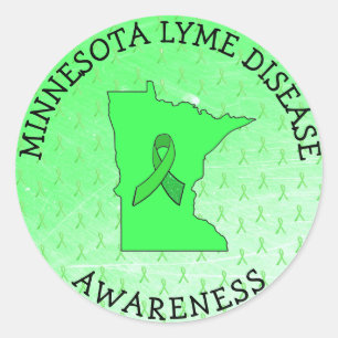 Lyme-Krankheit Bewusstsein in Minnesota-Aufklebern Runder Aufkleber