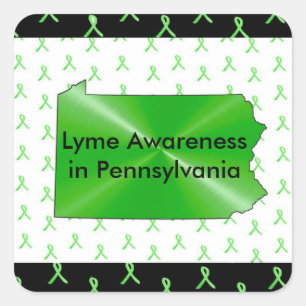 Lyme-Krankheit Bewusstsein in Pennsylvania-Sticker Quadratischer Aufkleber