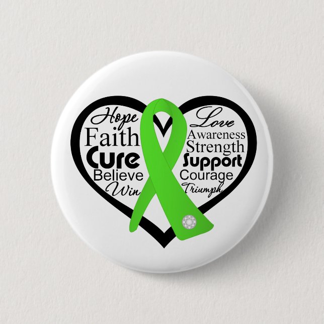 Lyme-Krankheit Herz-Band-Collage Button (Vorderseite)