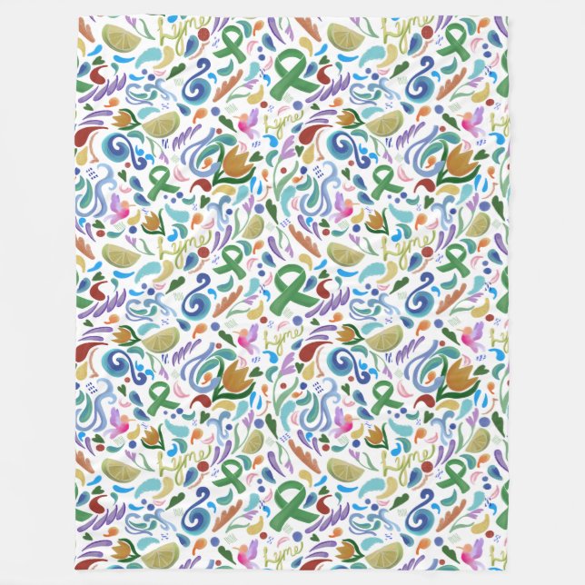 Lyme-Krankheit Herzsensibilität Blanket grünes Ban Fleecedecke (Vorderseite)