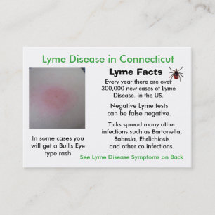 Lyme-Krankheit in Connecticut-Informationskarten Visitenkarte