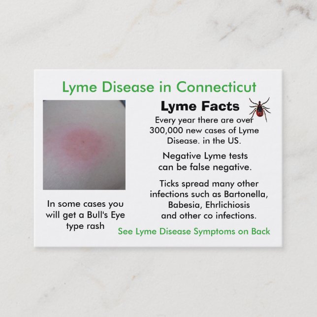 Lyme-Krankheit in Connecticut-Informationskarten Visitenkarte (Vorderseite)