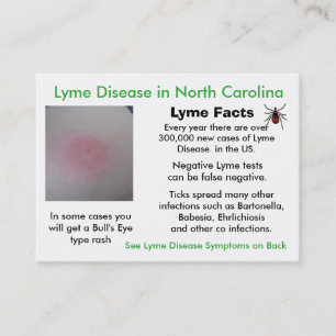 Lyme-Krankheit in North Carolina-Informationskarte Visitenkarte