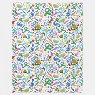 Lyme Limon Heart Awareness Blanket Green Ribbon Fleecedecke