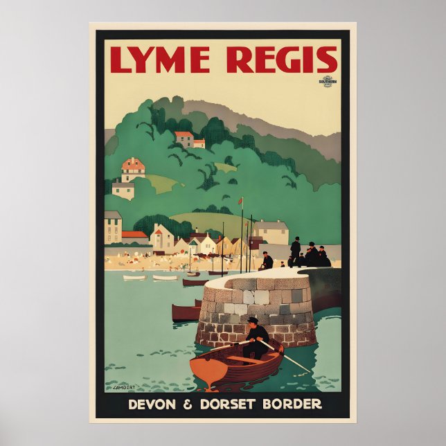 Lyme Regis Devon Dorset Grenze England Groß Poster (Vorne)