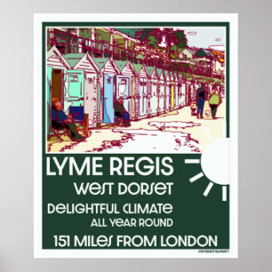 Lyme Regis Dorset England Vintag British Holiday Poster