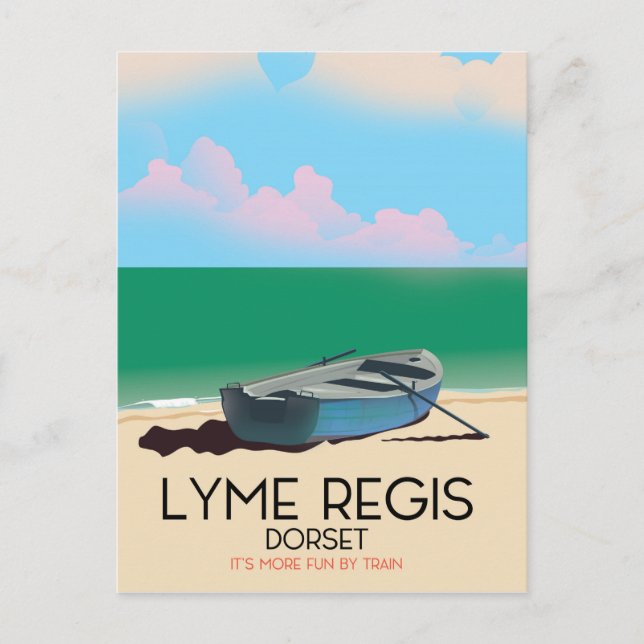 Lyme Regis, Vintage Reiseplakat. Postkarte (Vorderseite)