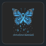 Lymedema Awareness Butterfly Quadratischer Aufkleber<br><div class="desc">Lymedema Awareness Butterfly</div>