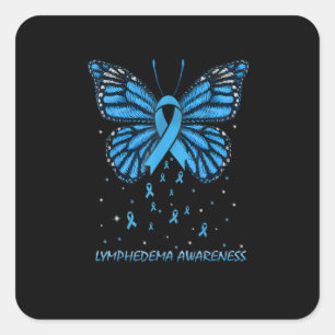 Lymedema Awareness Butterfly Quadratischer Aufkleber