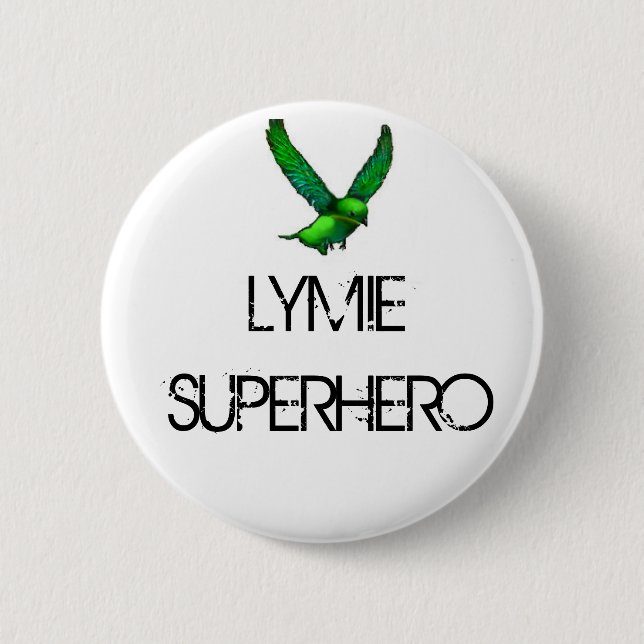 LYMIE SUPERHELD Knopf Button (Vorderseite)