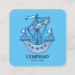 Lymphad (Heraldisches Schiff) - Indigo Blue auf de Quadratische Visitenkarte