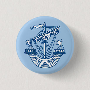 Lymphad (Heraldisches Schiff) - Indigostil Blau Button